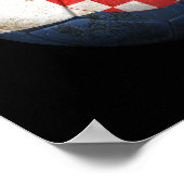 クロアチ擦り切れたア国旗のサッカーボール ポスター (角)