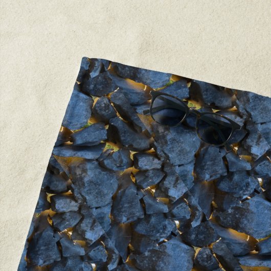 クロアチ素朴アの石壁写真 ビーチタオル (インサイチュ)