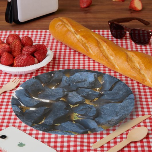 クロアチ素朴アの石壁写真 ペーパープレート (ピクニック)