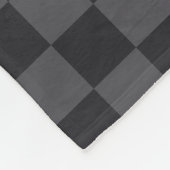クロアモダンチアブラックグレイ市松模様にパターン フリースブランケット (角)