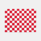 クロアモダンチア赤パタ市松模様にーンフリースブランケット フリースブランケット (正面(横))