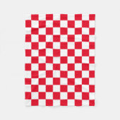 クロアモダンチア赤パタ市松模様にーンフリースブランケット フリースブランケット (正面)