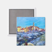 クロアモダンチ絵画アの夏のRovinj マグネット (正面/裏面)