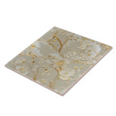 クロイソンクリーム金ゴールドフローラルパターンタイル タイル (側面)