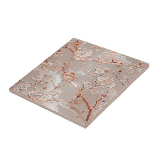 クロイソンヌバラ金ゴールド花柄タイル タイル (側面)