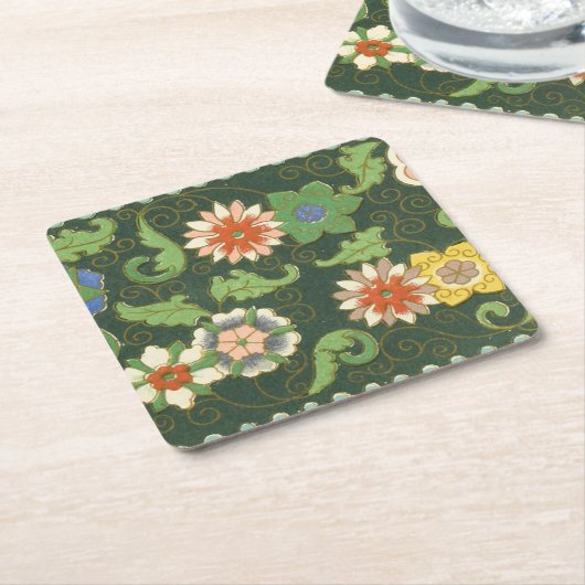 クロイソンヌ中国パタアジアンオリエンタル スクエアペーパーコースター (アングル)