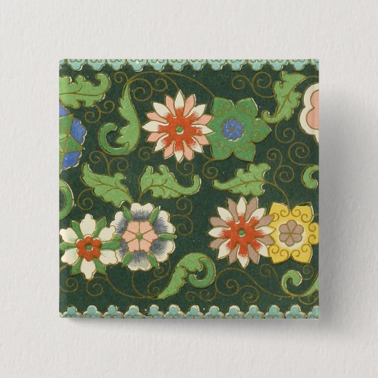 クロイソンヌ中国パタアジアンオリエンタル 缶バッジ (正面)