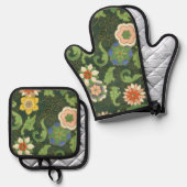 クロイソンヌ中国パタアジアンオリエンタル 鍋つかみ&鍋敷きセット (正面/裏面)