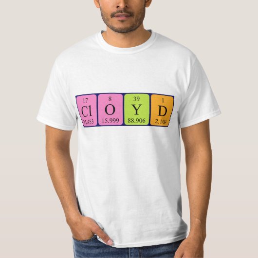クロイド定期テーブル名のシャツ Tシャツ (正面)