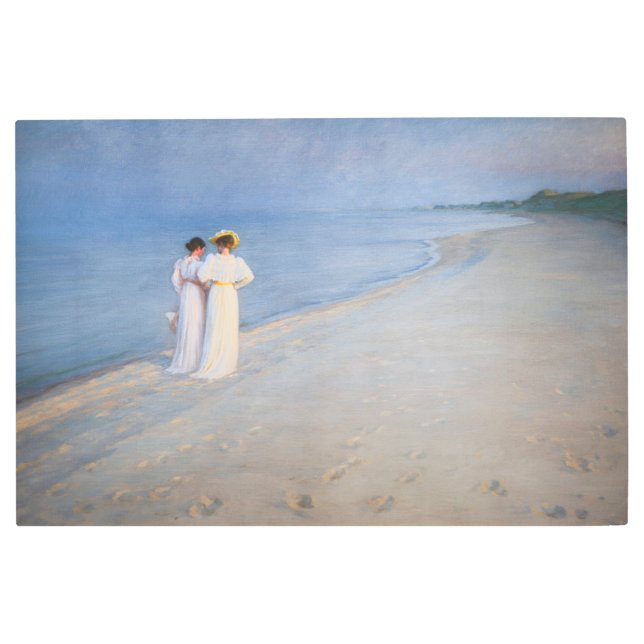 クロイヤー - スカゲンの夏の夕方 メタルプリント (正面)