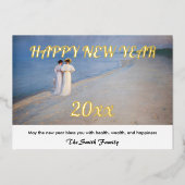 クロイヤー - 新年のご挨拶とスカゲンのビーチ 箔シーズンカード (正面)