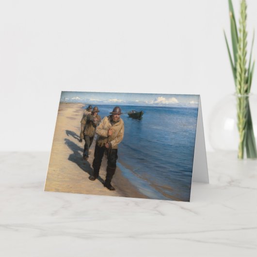 クロイヤー - 3人の漁師が船を引く カード (正面)