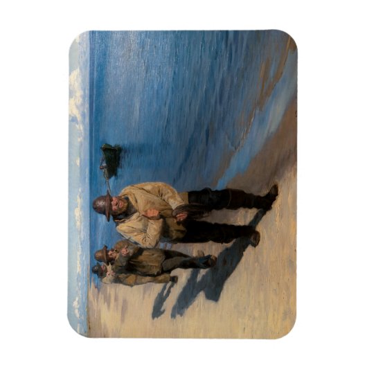 クロイヤー - 3人の漁師が船を引く マグネット (縦)