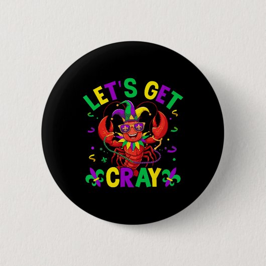 クロウおもしろいィッシュの衣装はCray Cray Mardi Grを取得する 缶バッジ (正面)