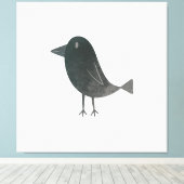 クロウおもしろいウ キャンバスプリント (インサイチュ (ウッドフロア))