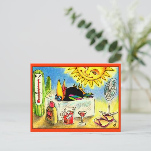 クロウおもしろいサマーバケーションハガキ ポストカード (スタンド正面)