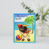 クロウおもしろいビーチバケーションハガキ ポストカード (スタンド正面)