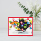 クロウおもしろい・ウィンター・クリスマス・ライトのはがき シーズンポストカード (スタンド正面)