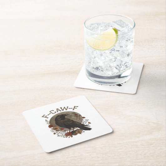 クロウおもしろいF-Caw-Fユーモアゴシック基本トレンディーS スクエアペーパーコースター (インサイチュ)