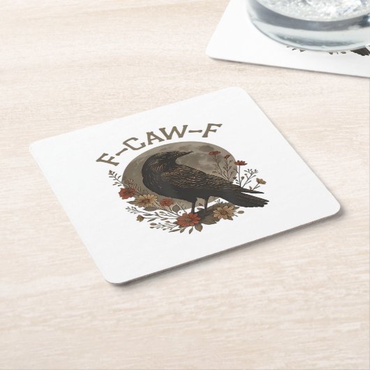 クロウおもしろいF-Caw-Fユーモアゴシック基本トレンディーS スクエアペーパーコースター (アングル)