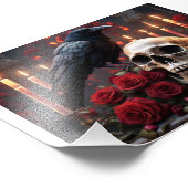 クロウがスカルに座る フォトプリント            (角)