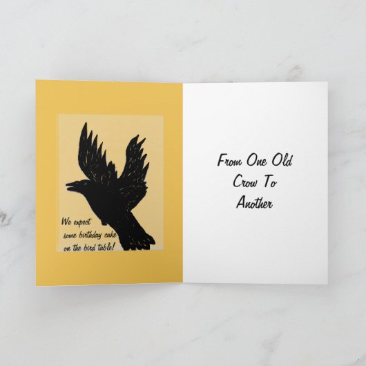 クロウことわざカウ、(名前を追加)自分の誕生日 カード (内部)