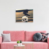 クロウとスカルレイヴン砂漠ゴシック死 キャンバスプリント (インサイチュ (リビング))