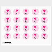 クロウとハートオンピンクダマスク ラウンドシール (シート)