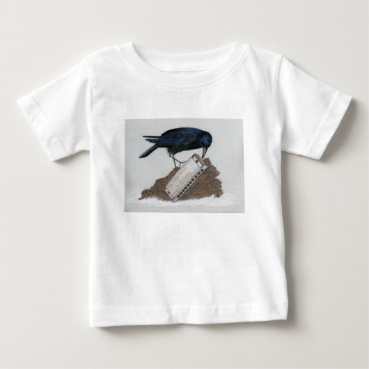 クロウとハーモニカ ベビーTシャツ (正面)