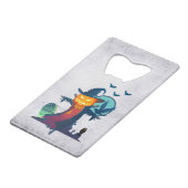 クロウとフクロウのこうもり付きハロウィンかかし クレジットカード栓抜き (裏面アングル)