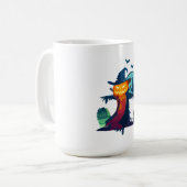 クロウとフクロウのこうもり付きハロウィンかかし コーヒーマグカップ (正面左)