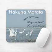 クロウと白ツル:自然のコントラスト マウスパッド (マウス)