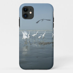 クロウと白ツル:自然のコントラスト iPhone 11 ケース