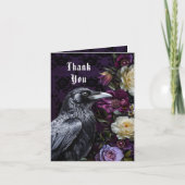 クロウと紫の花束ありがとう | フォト サンキューカード (正面)
