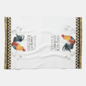 クロウイングルースターブラック&タンチェックスワールキッチン キッチンタオル (横)