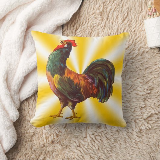 クロウイングルースターヴィンテージクレートアートスターバスト枕 クッション (ブランケット)