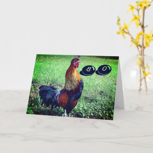 クロウイングロおもしろいスター80誕生日   カード (黄色い花)