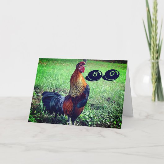 クロウイングロおもしろいスター80誕生日   カード (正面)