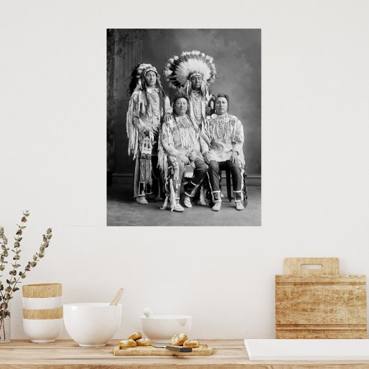 クロウインディアングループポートレート、1900年代初期 ポスター (キッチン)