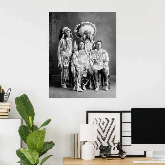 クロウインディアングループポートレート、1900年代初期 ポスター (ホームオフィス)