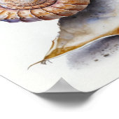 クロウイ貝の貝殻を水彩画ポスター ポスター (角)