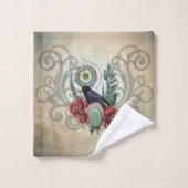 クロウエレガントとヴィンテージバラ バスタオルセット (ウォッシュタオル)