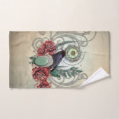 クロウエレガントとヴィンテージバラ バスタオルセット (ハンドタオル)