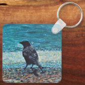クロウオンザビーチ絵画のキーチェーン キーホルダー (裏面)