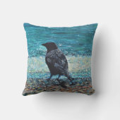 クロウオンザビーチ絵画 クッション (裏面)