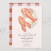 クロウカスタムガニの煮沸ウェディングシャワー 招待状 (正面/裏面)