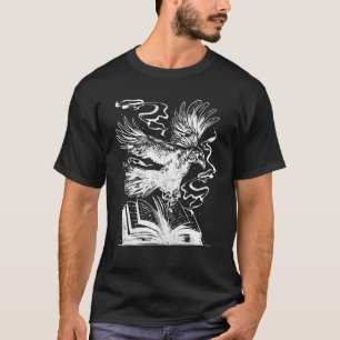 クロウカラスと本のゴシックタトゥミステリーとマギ Tシャツ