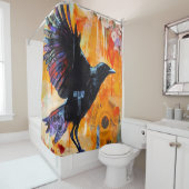 クロウカラフルユニークコラージュ シャワーカーテン (インサイチュ)