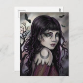 クロウガールファンタジーアートバイモリーハリソン ポストカード (正面/裏面)