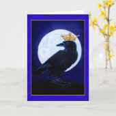 クロウキングまたは女王と月、クラウングリーティングカード カード (黄色い花)